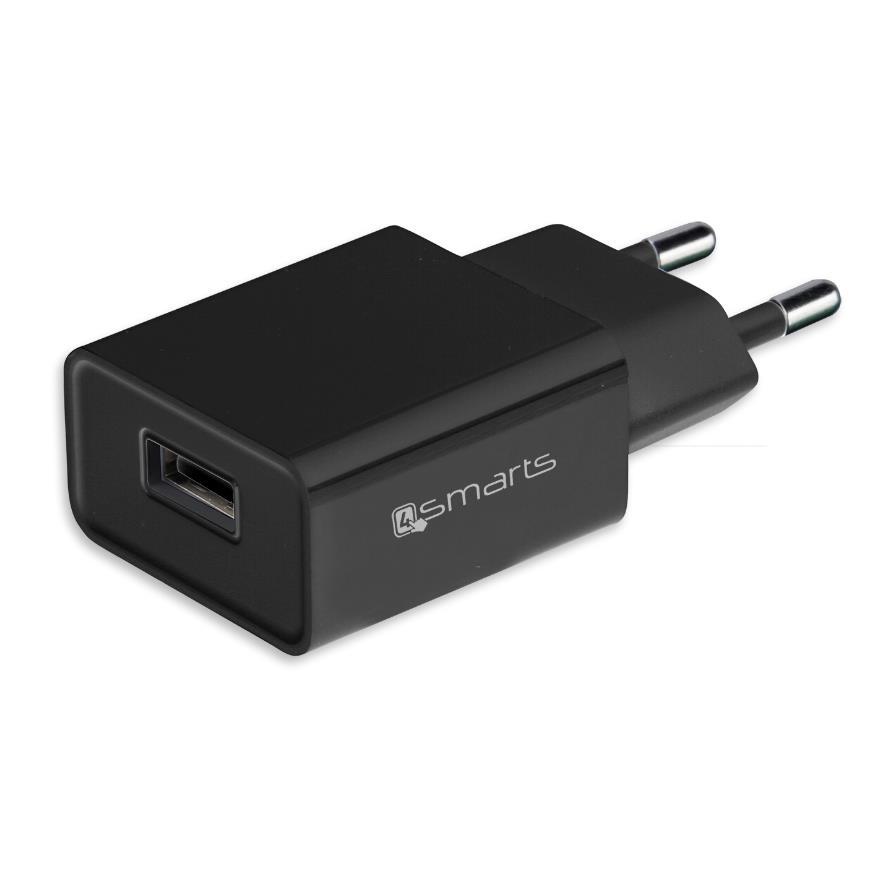 Захранване за ел. мрежа 2.4A с USB изход - 4smarts Wall Charger 12W (black) (bulk) | JAR Computers Захранване за ел. мрежа 2.4A с USB изход - 4smarts Wall Charger 12W (black) (bulk)