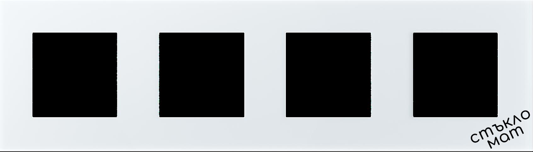 Четворна Стъклена рамка, 86*299mm -БЯЛ-МАТ | JAR Computers Четворна Стъклена рамка, 86*299mm -БЯЛ-МАТ