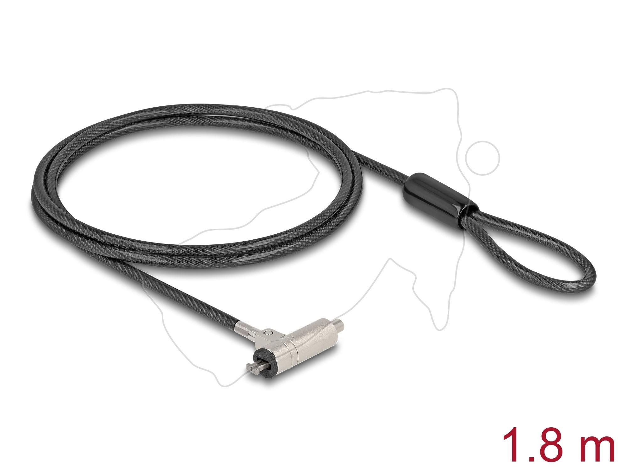 Delock Заключващо устройство за лаптоп с ключалка за HP Nano слот 1.80 м, черен