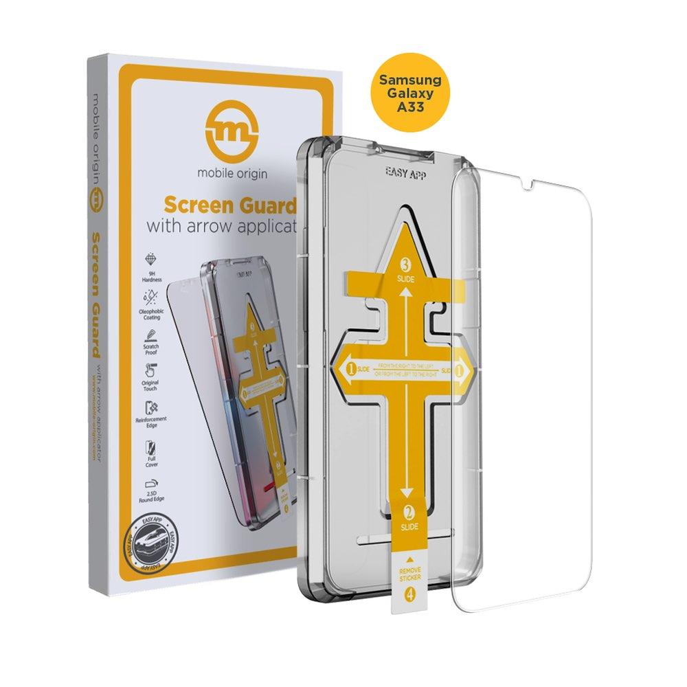 Калено стъклено защитно покритие за дисплея на Samsung Galaxy A33 - Mobile Origin Screen Guard Tempered Glass (прозрачен) | JAR Computers Калено стъклено защитно покритие за дисплея на Samsung Galaxy A33 - Mobile Origin Screen Guard Tempered Glass (прозрачен)
