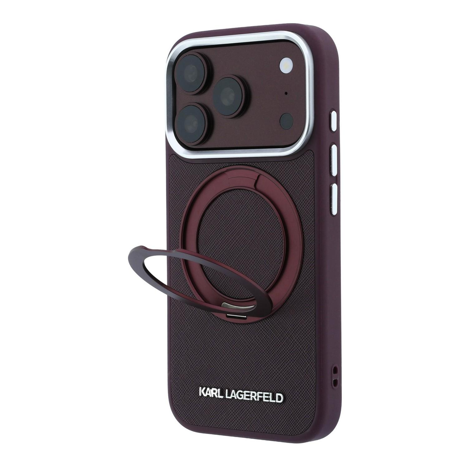 Karl Lagerfeld Калъф Apple iPhone 18 Pro/ 17 Pro, PU Saffiano Ring Stand MagSafe /бордо/ - KLHMP18L6PSARSKMR | JAR Computers Karl Lagerfeld Калъф Apple iPhone 18 Pro/ 17 Pro, PU Saffiano Ring Stand MagSafe /бордо/ - KLHMP18L6PSARSKMR