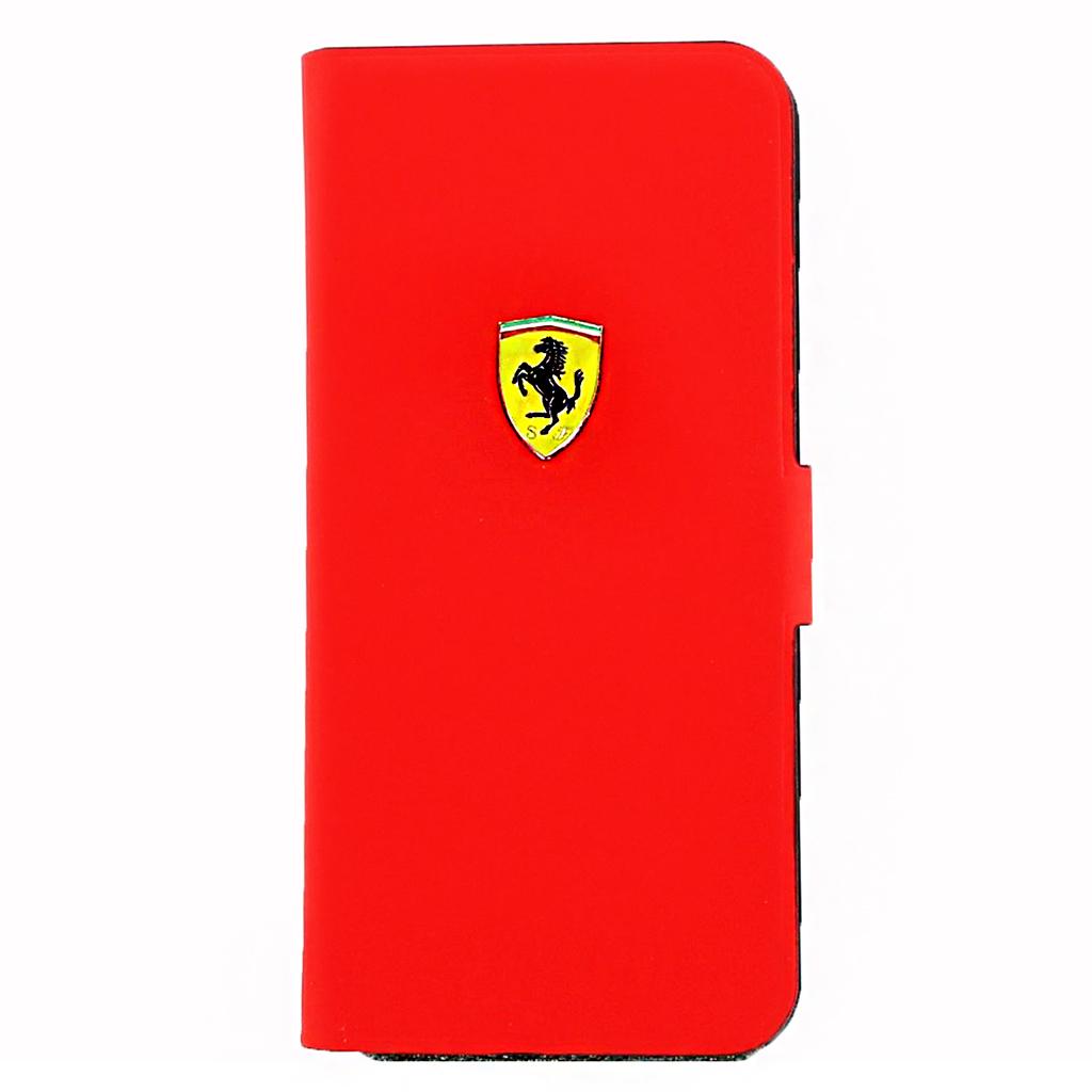 Кожен флип кейс за iPhone 5C - Ferrari Rubber Series Book-Flip-Case (червен) | JAR Computers Кожен флип кейс за iPhone 5C - Ferrari Rubber Series Book-Flip-Case (червен)