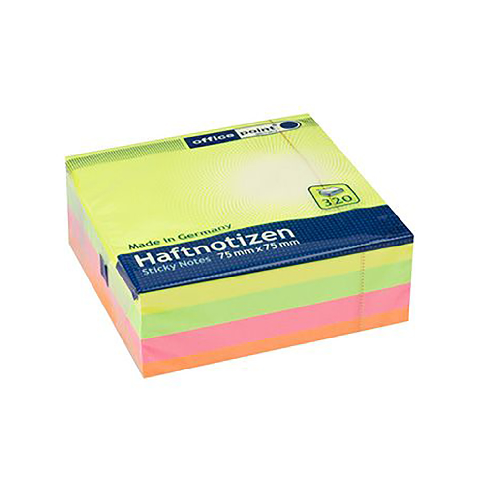 Officepoint Sticky notes 75X75, 320f., neon mix (MAG-5577500-62) (OFPMAG-5577500-62)