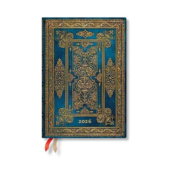 Paperblanks Планер Blue Luxe, Midi, 1 ден на страница, твърда корица, 208 листа, за 2026 година | JAR Computers Paperblanks Планер Blue Luxe, Midi, 1 ден на страница, твърда корица, 208 листа, за 2026 година
