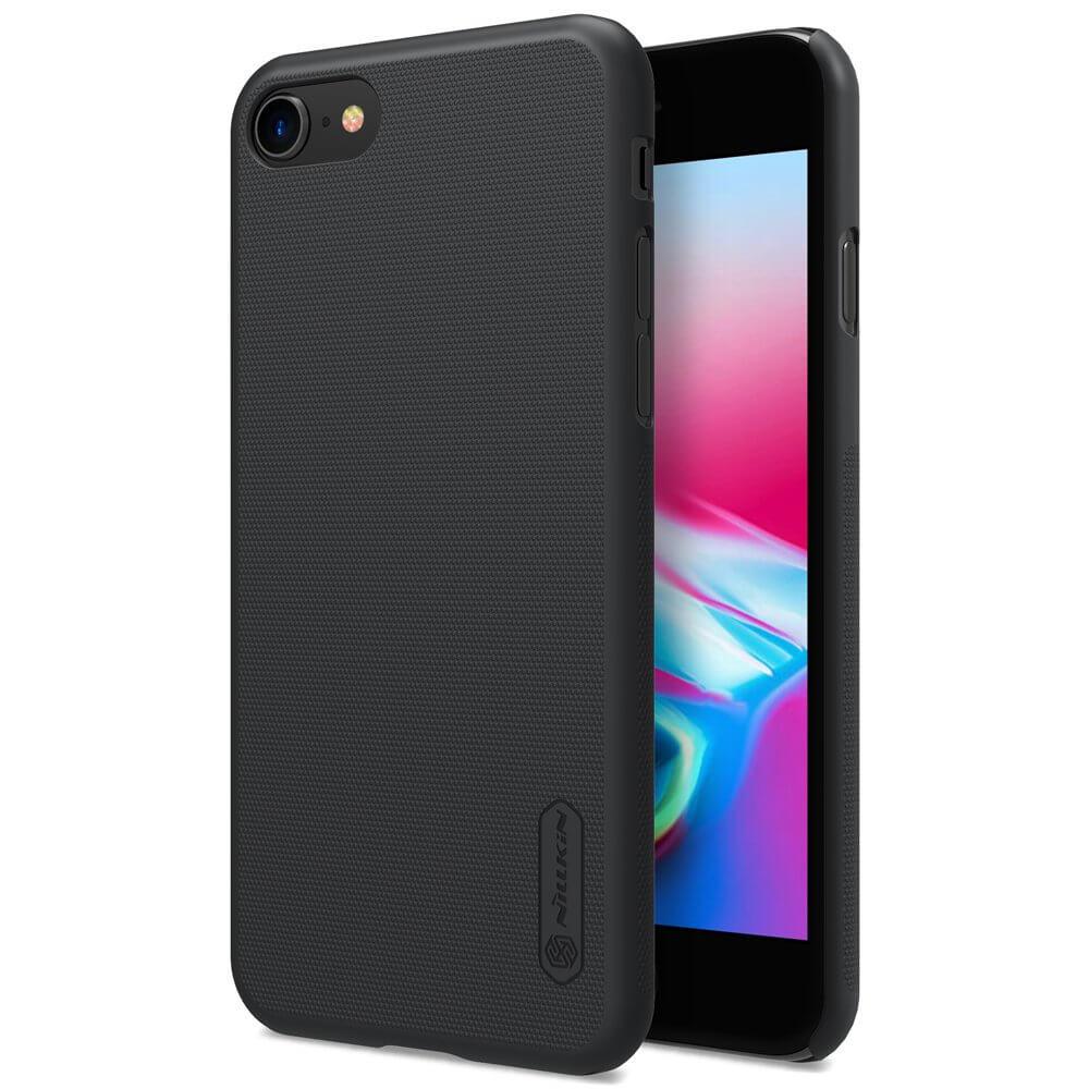 Поликарбонатов кейс с поставка за iPhone SE (2022), iPhone SE (2020), iPhone 8, iPhone 7 - Nillkin Super Frosted Shield Kickstand Case (черен) | JAR Computers Поликарбонатов кейс с поставка за iPhone SE (2022), iPhone SE (2020), iPhone 8, iPhone 7 - Nillkin Super Frosted Shield Kickstand Case (черен)