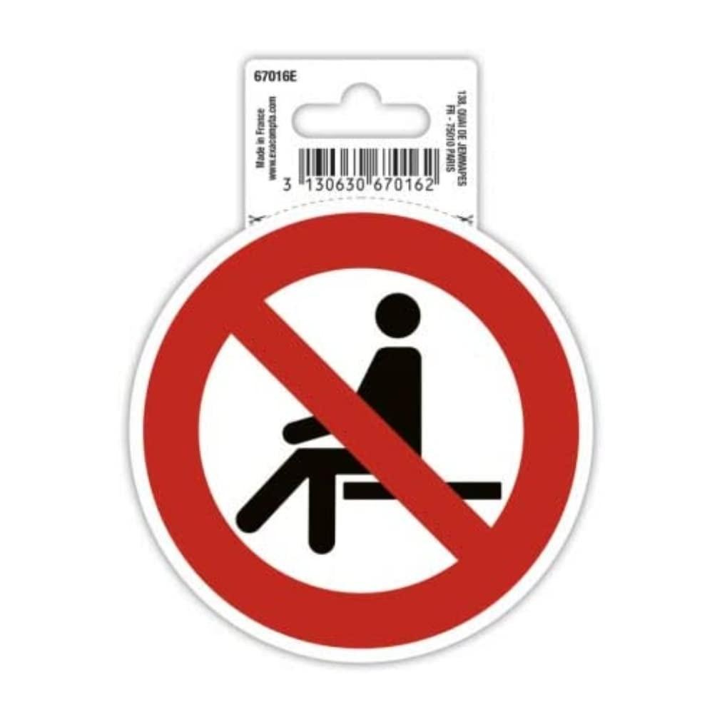 Самозалепващ знак Exacompta, с пиктограма Забранено сядането, ф10 см, PVC фолио 150 mic | JAR Computers Самозалепващ знак Exacompta, с пиктограма Забранено сядането, ф10 см, PVC фолио 150 mic