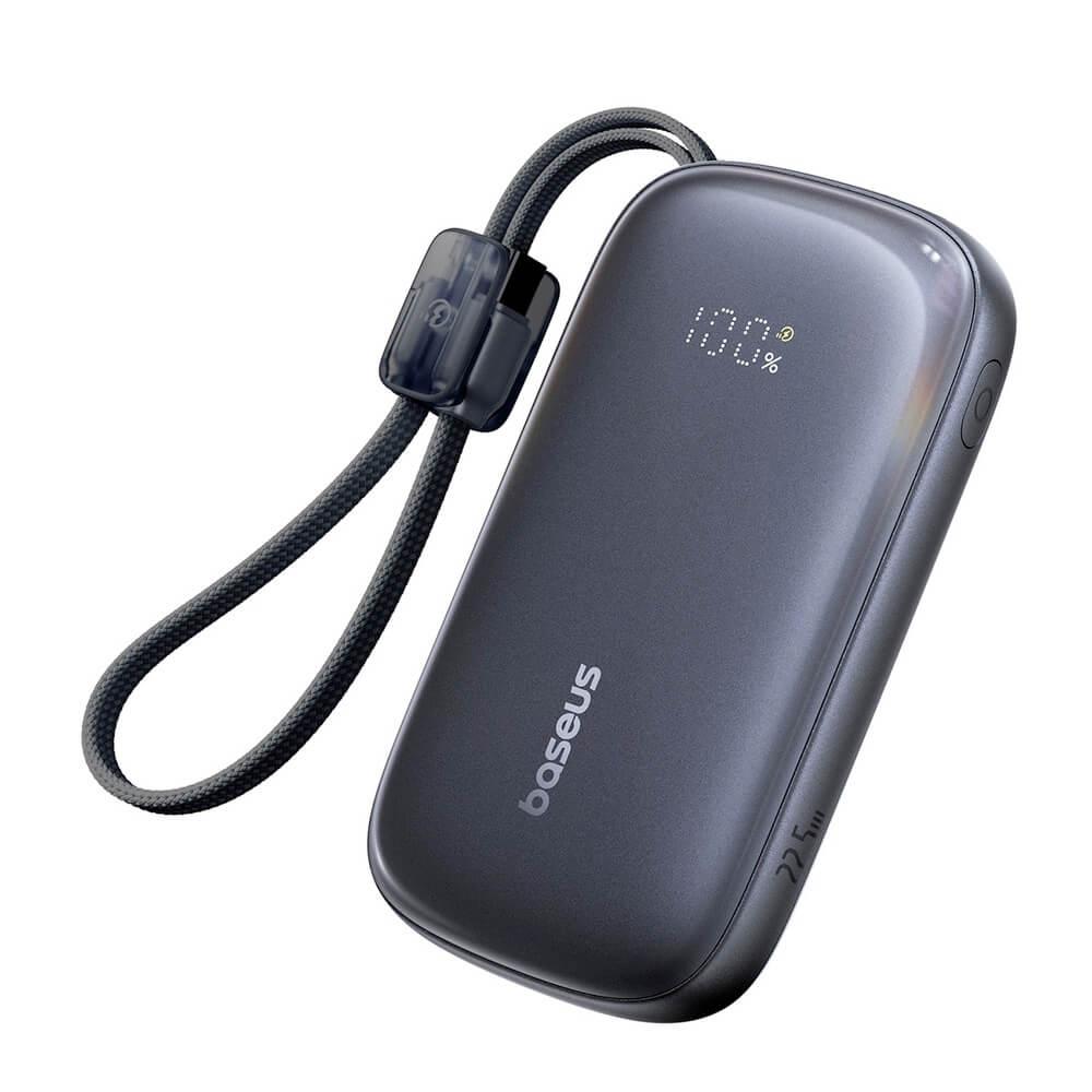 Външна батерия с вграден USB-C и Lightning кабел и USB-C, USB-А портове - Baseus Qpow3 Ultra EnerFill Power Bank With USB-C And Lightning Cable 22.5W 10000mAh (черен) | JAR Computers Външна батерия с вграден USB-C и Lightning кабел и USB-C, USB-А портове - Baseus Qpow3 Ultra EnerFill Power Bank With USB-C And Lightning Cable 22.5W 10000mAh (черен)