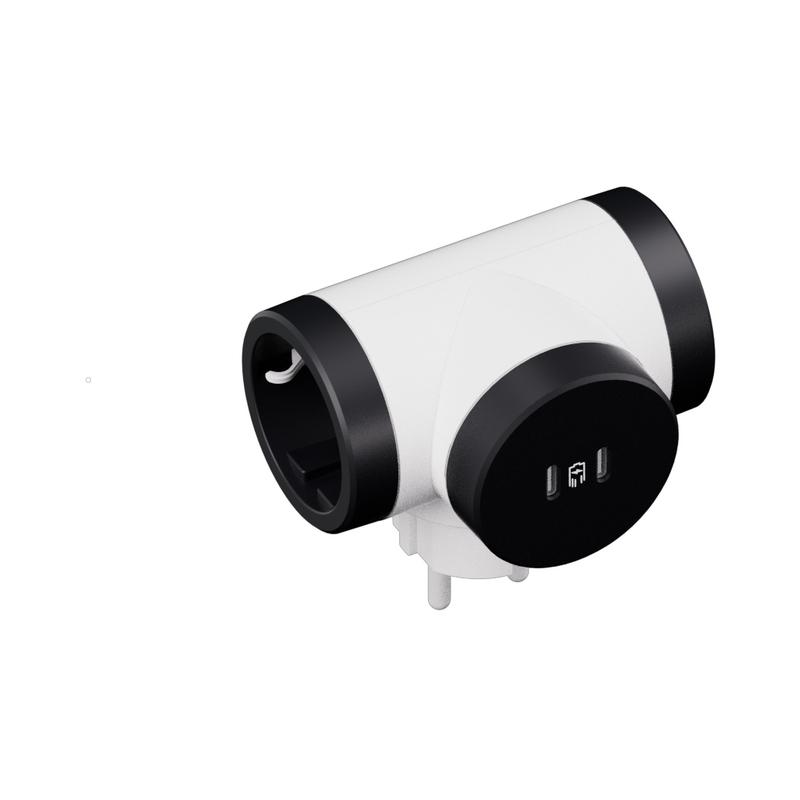 Адаптер 2x 2P+E Шуко Т-образен 2x USB тип C 20W Power Delivery въртящ цвят Бял/тъмносив Premium - Legrand Premium 694432 | JAR Computers Адаптер 2x 2P+E Шуко Т-образен 2x USB тип C 20W Power Delivery въртящ цвят Бял/тъмносив Premium - Legrand Premium 694432