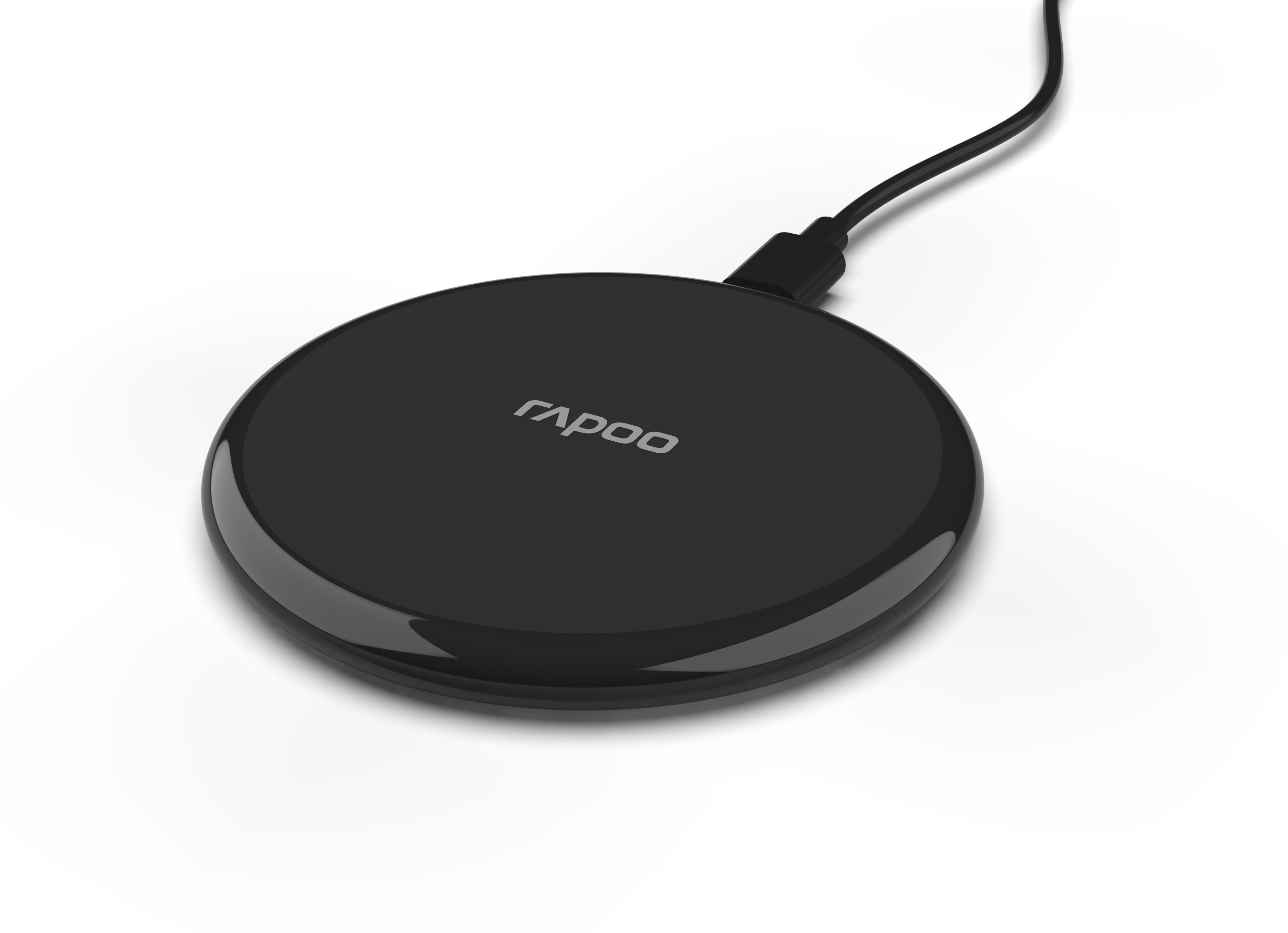 Безжично зарядно устройство RAPOO XC105, Qi, 5W/7.5W/10W, Черен