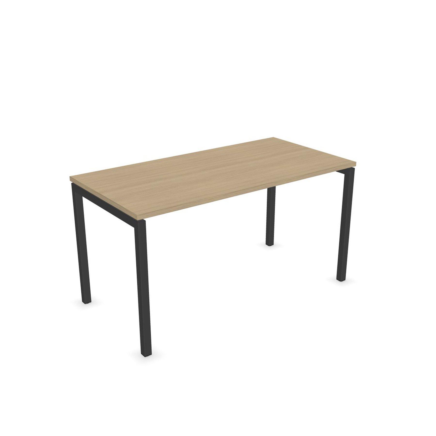 Бюро Narbutas Nova U, 1400 x 700 x 740 mm, меламин избелен дъб, тъмносив метал, крак тип U