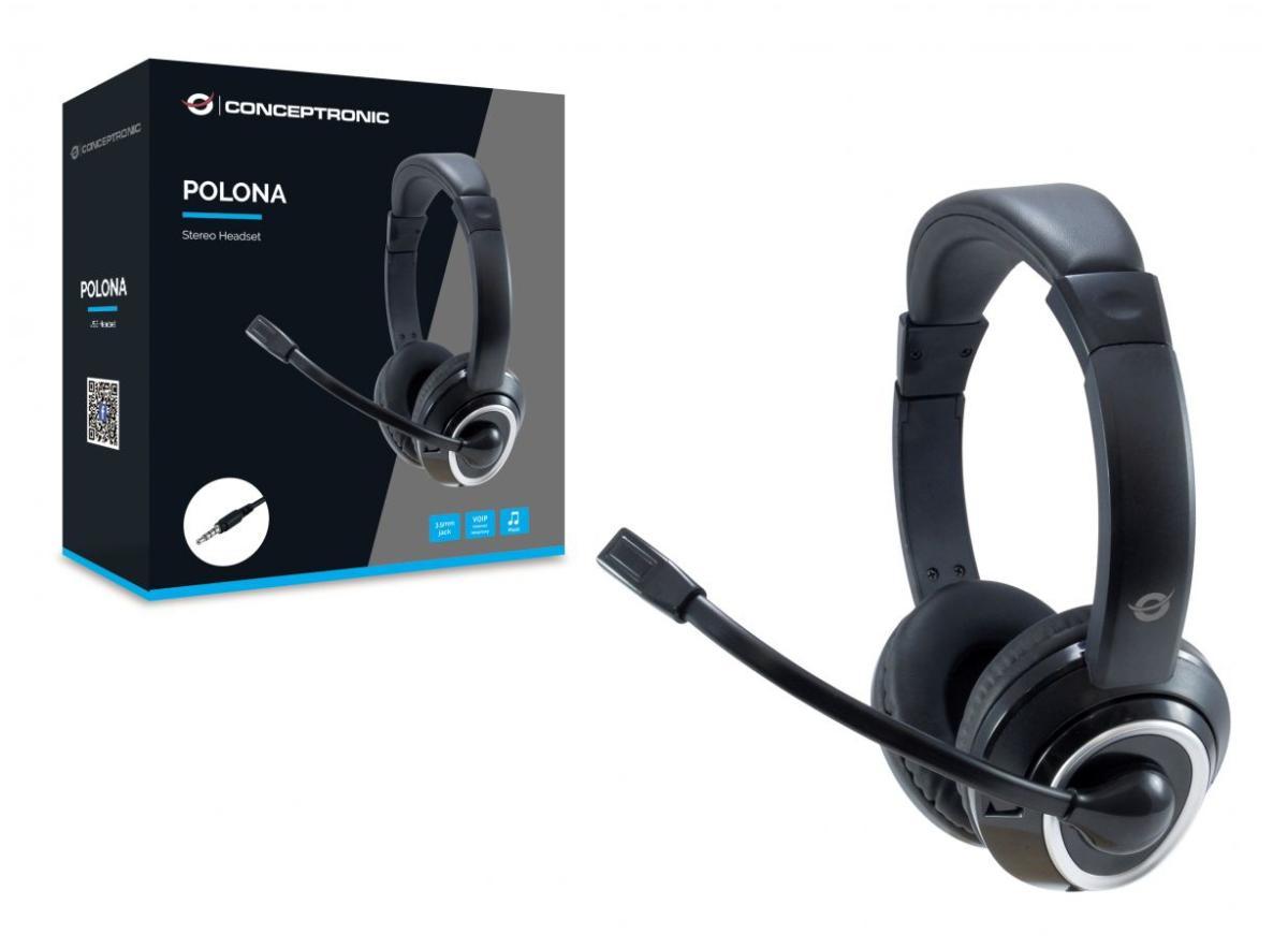 Conceptronic POLONA02B headphones/headset Wired Head-band Gaming Black | JAR Computers Conceptronic POLONA02B headphones/headset Wired Head-band Gaming Black