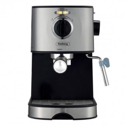 Еспресо машина Rosberg Premium RP51171D, Ширина 16 см., 20 bar, 850W, 2 цедки, Черен/инокс