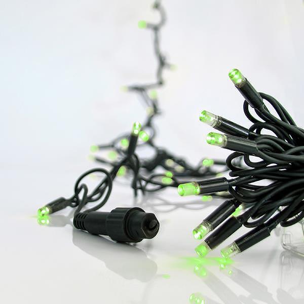 Коледни лампички 100 LED, 5 мм, 230V, зелена светлина и зелен кабел | JAR Computers Коледни лампички 100 LED, 5 мм, 230V, зелена светлина и зелен кабел