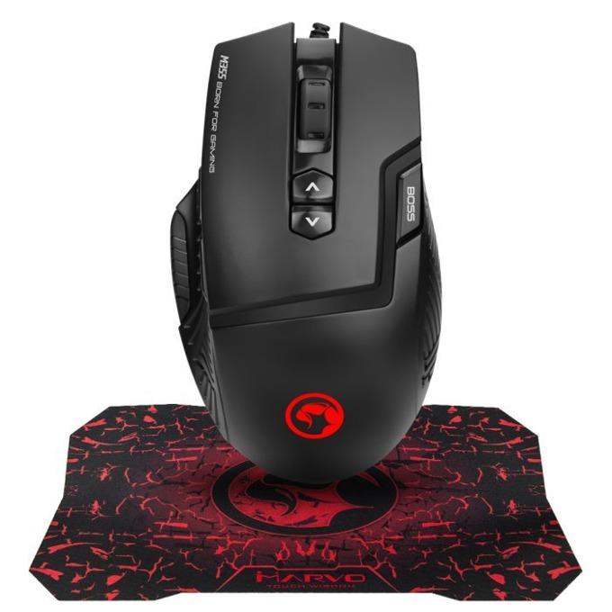 Marvo Gaming COMBO M355+G1 2-in-1 - Mouse 1000Hz, Mousepad - MARVO-M355+G1 | JAR Computers Marvo Gaming COMBO M355+G1 2-in-1 - Mouse 1000Hz, Mousepad - MARVO-M355+G1