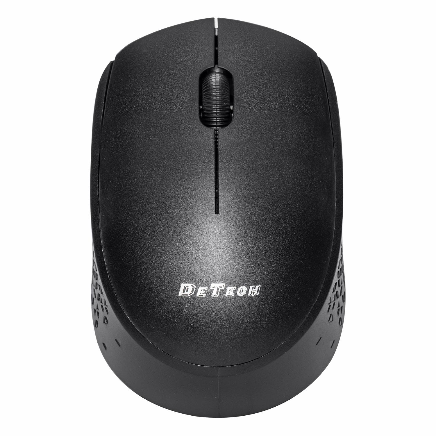 Мишка DeTech D17WL, Безжична, USB, Черен - 787