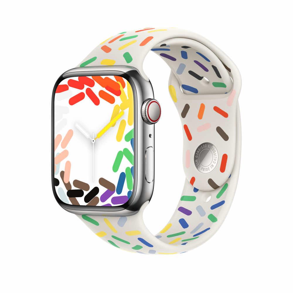 Оригинална силиконова каишка за Apple Watch 44мм, 45мм, 46мм Ultra, Ultra 2, Ultra 3 49мм - Apple Watch Pride Edition Sport Band (бял) (разопакован продукт) | JAR Computers Оригинална силиконова каишка за Apple Watch 44мм, 45мм, 46мм Ultra, Ultra 2, Ultra 3 49мм - Apple Watch Pride Edition Sport Band (бял) (разопакован продукт)