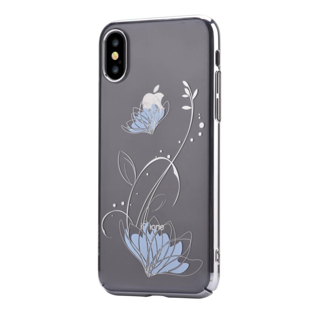 Поликрабонатов кейс за iPhone XS, iPhone X (с кристали Сваровски) - Devia Crystal Lotus Case (сребрист) | JAR Computers Поликрабонатов кейс за iPhone XS, iPhone X (с кристали Сваровски) - Devia Crystal Lotus Case (сребрист)