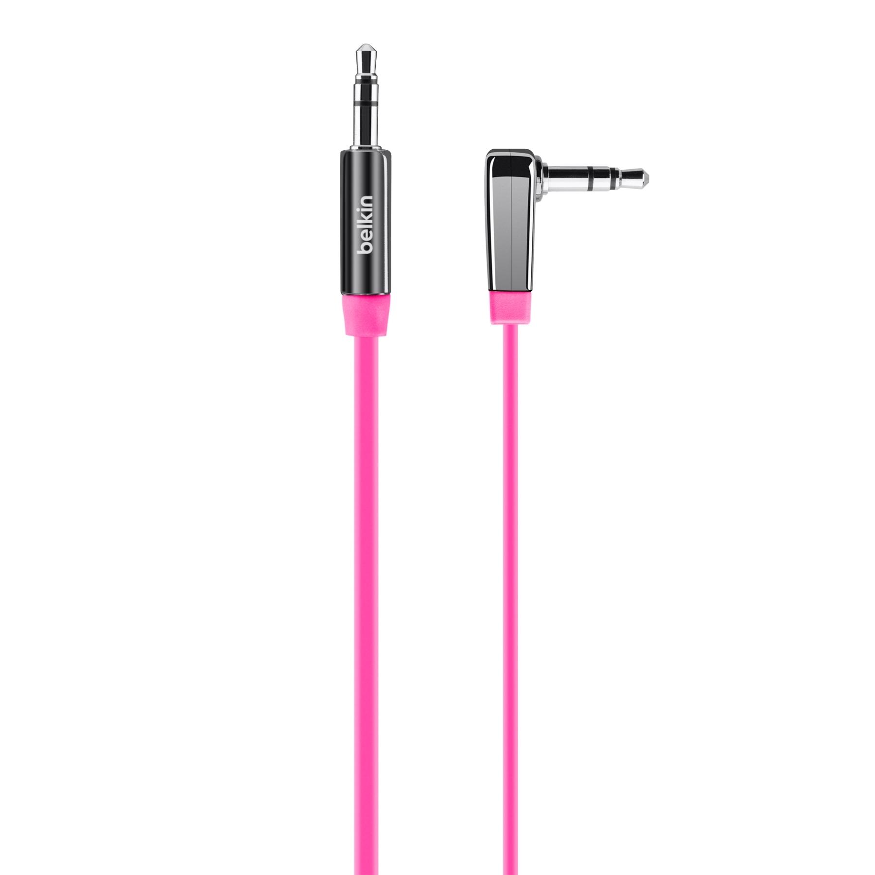3.5 мм. аудио кабел 90 см. - Belkin Mixit Flat Audio (розов) | JAR Computers 3.5 мм. аудио кабел 90 см. - Belkin Mixit Flat Audio (розов)