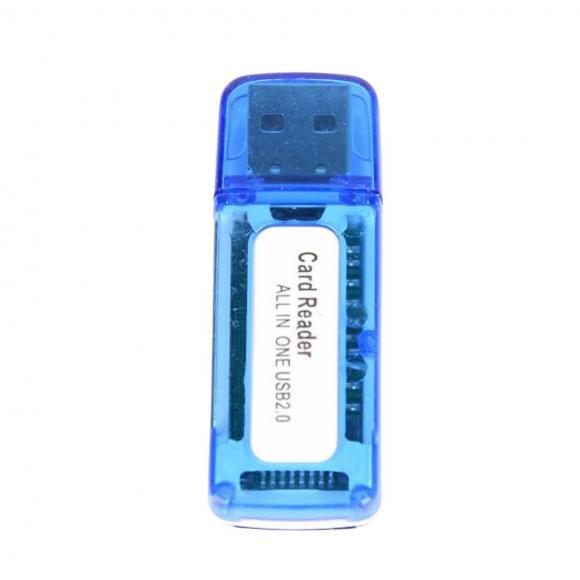 CARD READER HFS 15 in 1 Transp Blue
