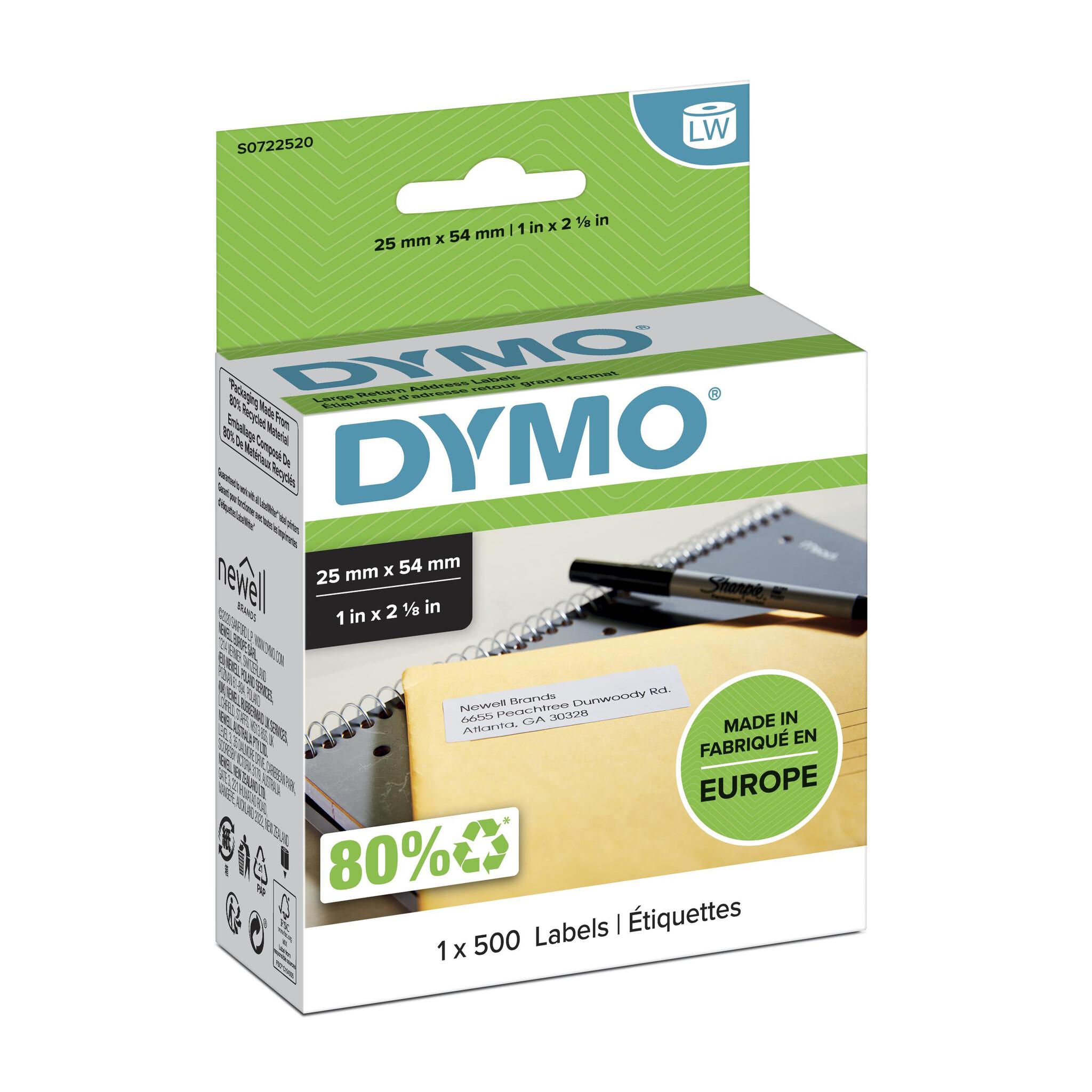 DYMO LW Бяла Самозалепващ се етикет на принтер | JAR Computers DYMO LW Бяла Самозалепващ се етикет на принтер