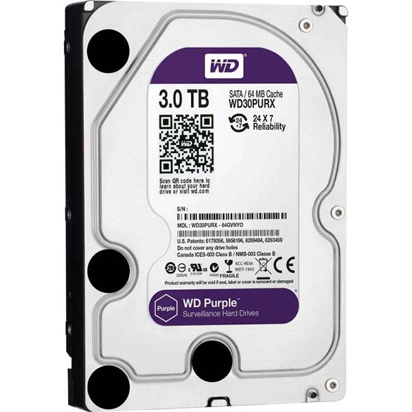 HDD 3TB WD Purple, WD30PURZ, 64MB, S-ATA3