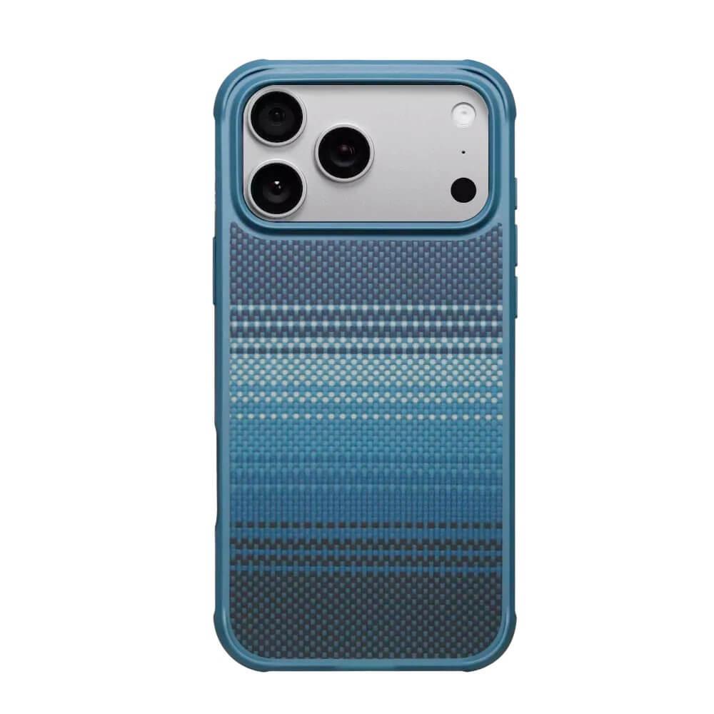 Хибриден удароустойчив кейс с кевлар за iPhone 17 Pro - Pitaka Aramid ProGuard Case (тъмносин) | JAR Computers Хибриден удароустойчив кейс с кевлар за iPhone 17 Pro - Pitaka Aramid ProGuard Case (тъмносин)