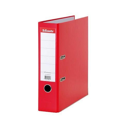 Класьор Esselte Economy, РР, A4, 75 мм, метален кант, сменяем етикет, червен | JAR Computers Класьор Esselte Economy, РР, A4, 75 мм, метален кант, сменяем етикет, червен