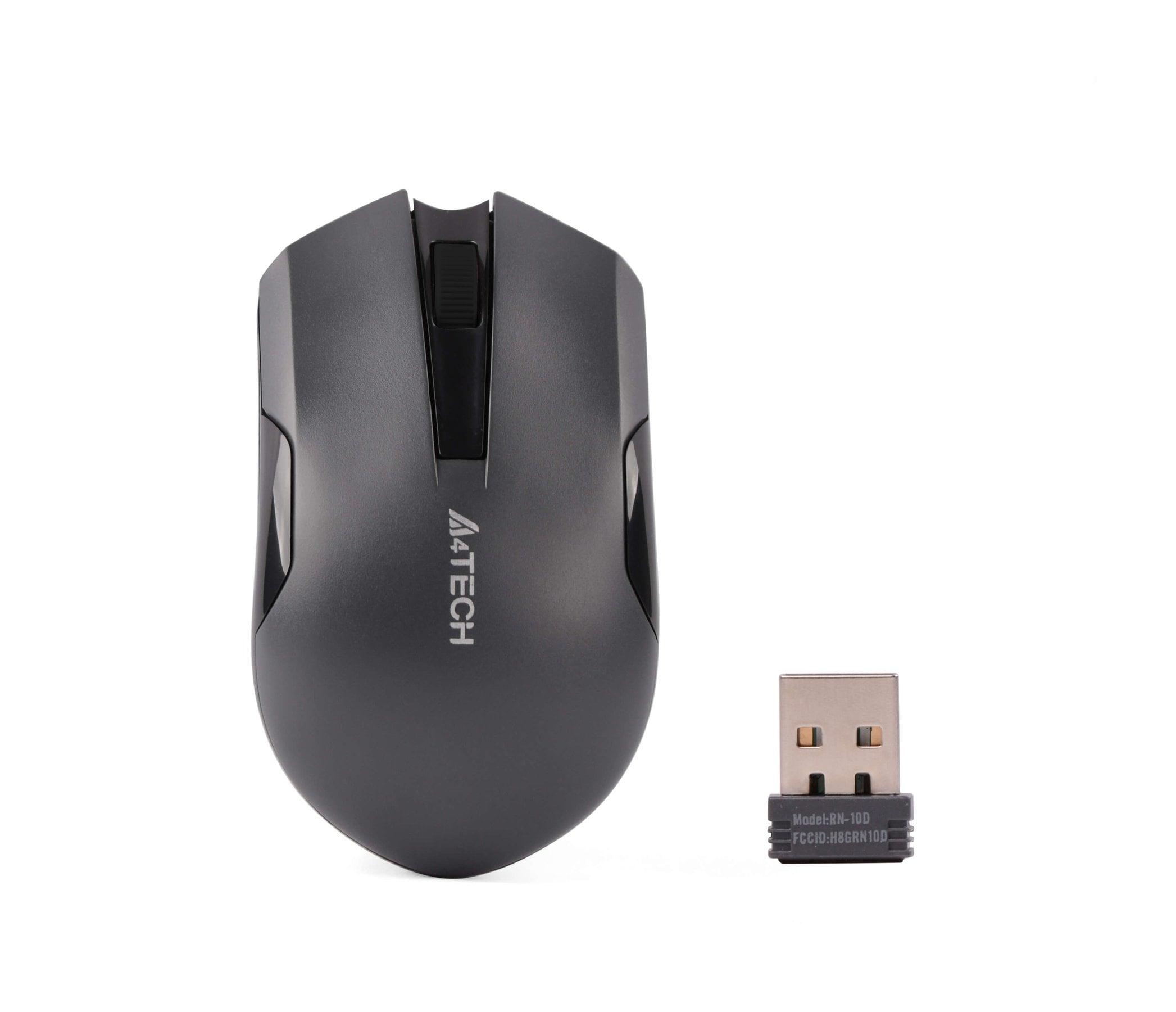Мишка A4Tech V-Track G3-200NS, безжична, безшумна, AA, черна