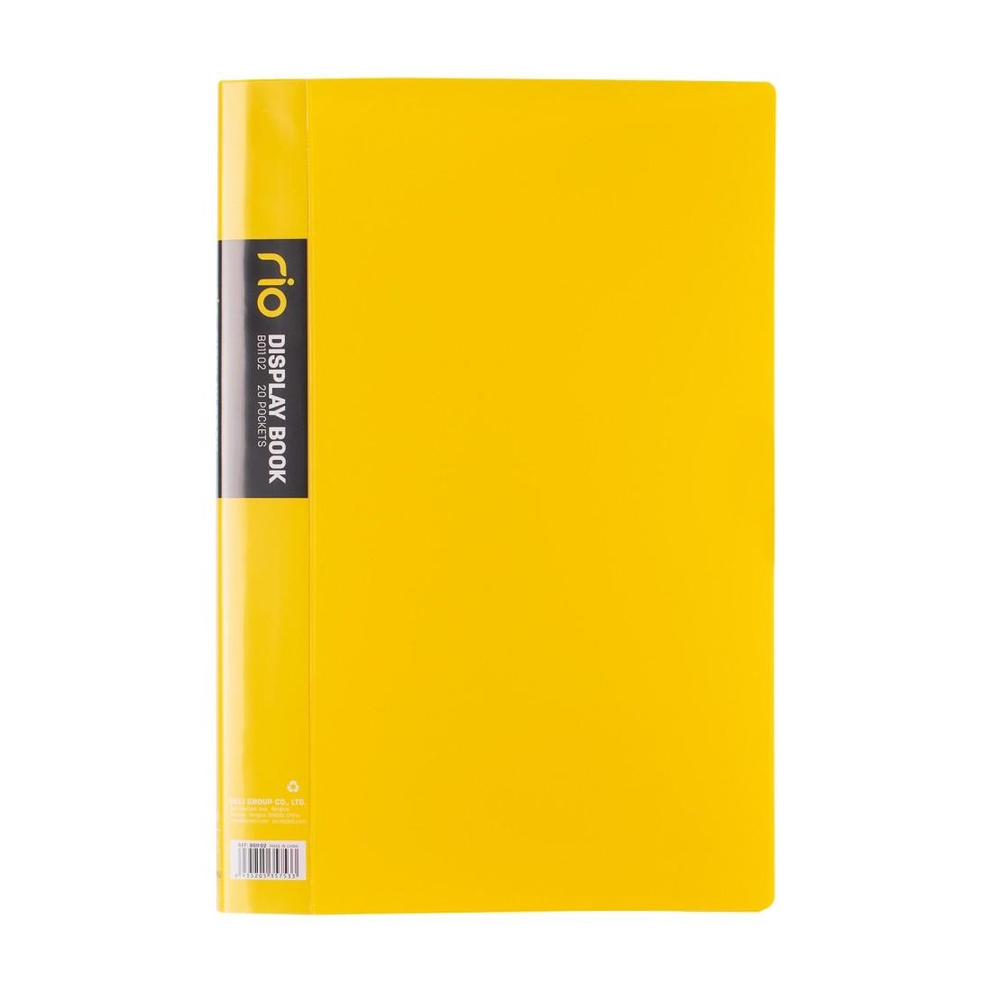 Папка с 20 джоба Deli Rio EB01102, FC (A4+), PP, жълта | JAR Computers Папка с 20 джоба Deli Rio EB01102, FC (A4+), PP, жълта