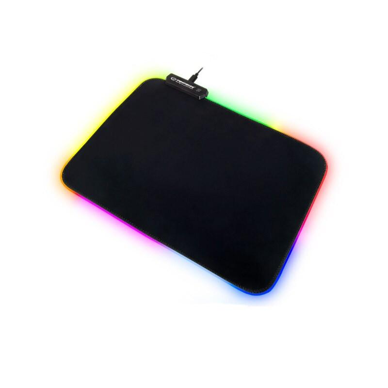 Подложка за мишка Esperanza Zodiac EGP105, 35x25 см, RGB подсветка с 10 цвята, USB 2.0, Черен | JAR Computers Подложка за мишка Esperanza Zodiac EGP105, 35x25 см, RGB подсветка с 10 цвята, USB 2.0, Черен