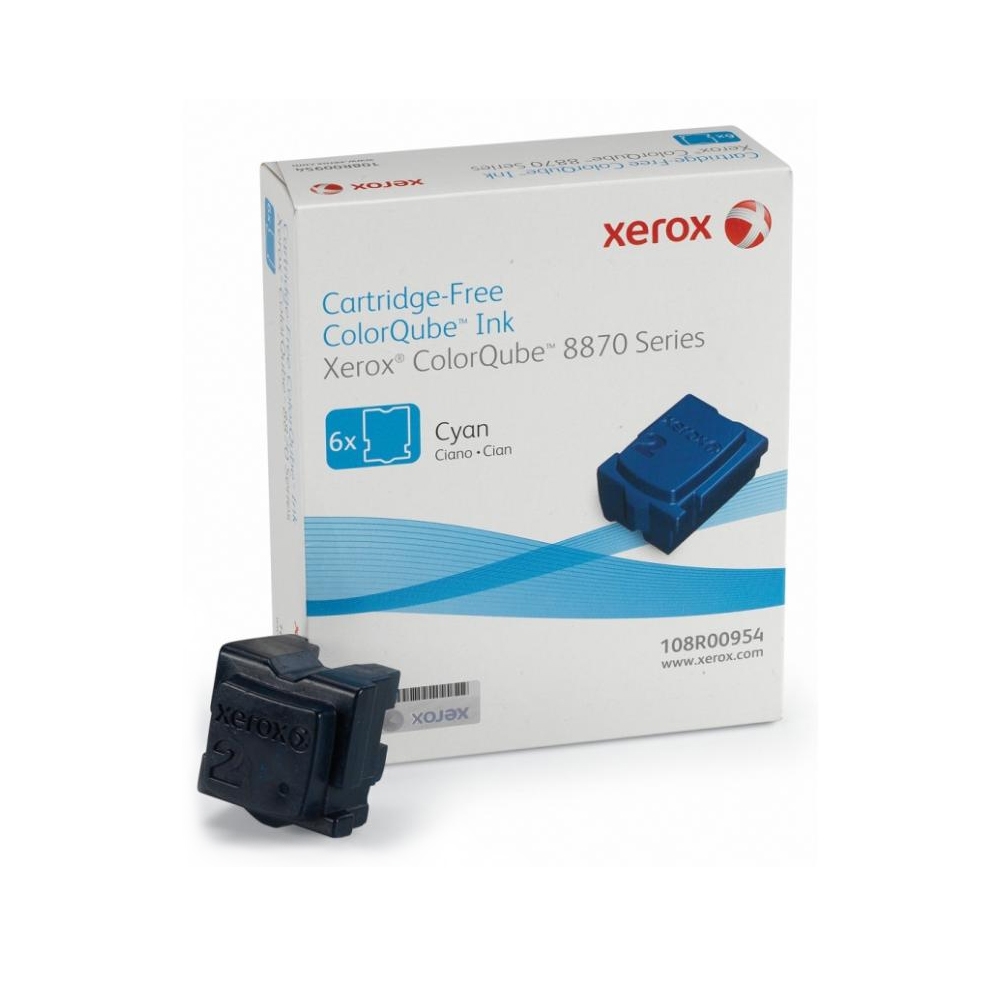 COLORQUBE 8870 CYAN SOLID INK (6pk, 17.3k) (XER108R00954)