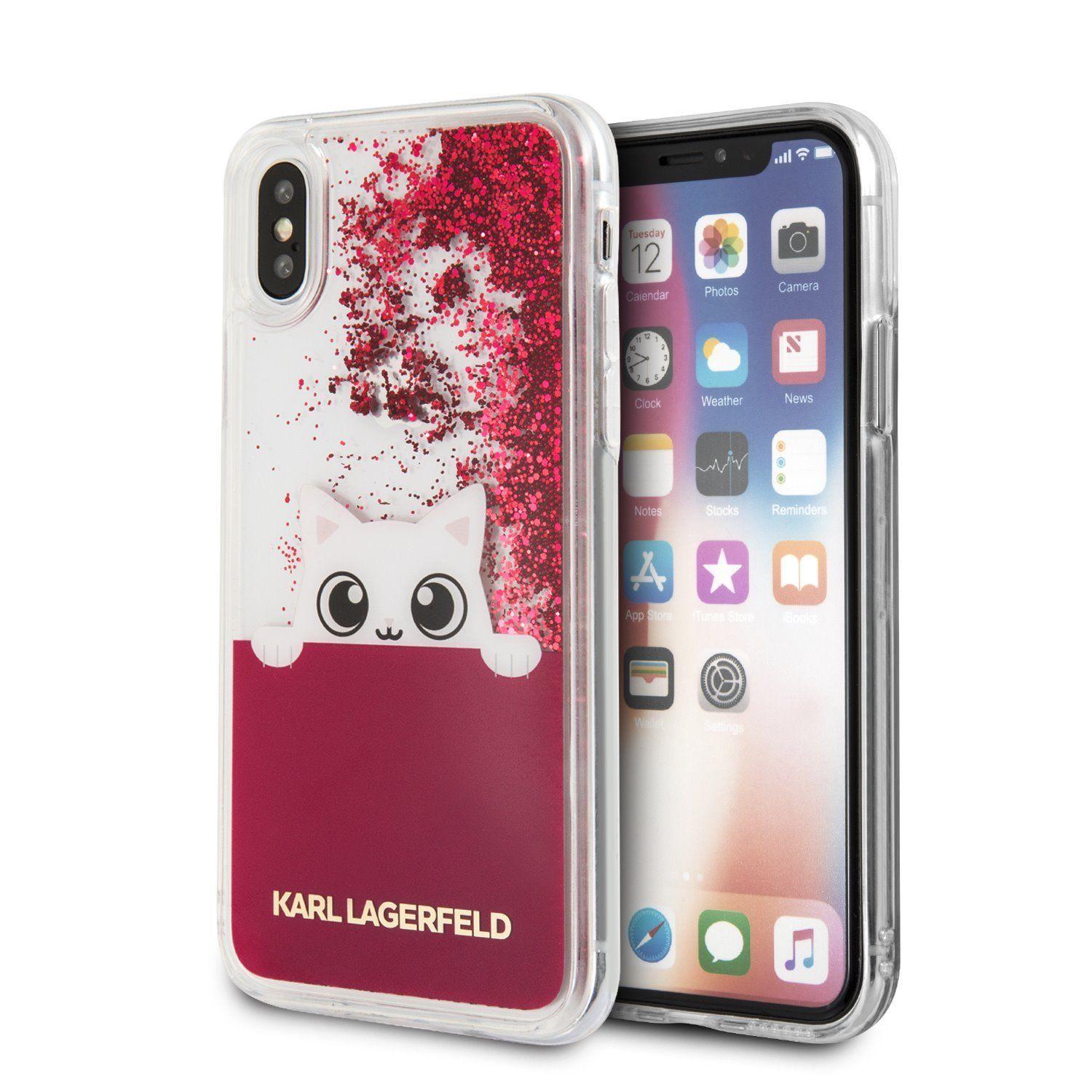 Дизайнерски кейс с висока защита за iPhone XS, iPhone X - Karl Lagerfeld Peek-A-Boo Glitter Hard Case (розов) | JAR Computers Дизайнерски кейс с висока защита за iPhone XS, iPhone X - Karl Lagerfeld Peek-A-Boo Glitter Hard Case (розов)