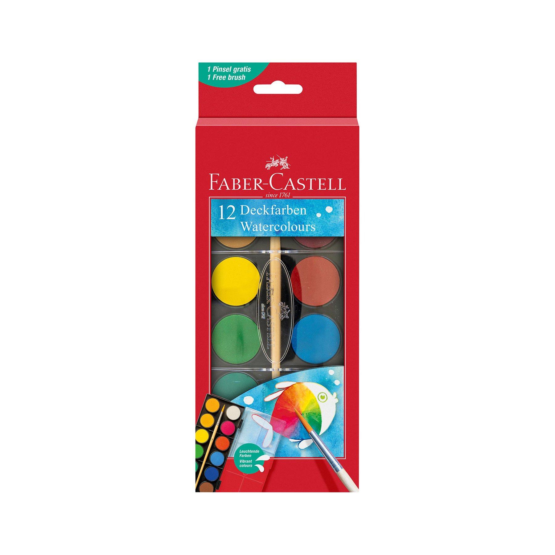 Faber-Castell Акварелни бои, 12 цвята, в голяма кутия | JAR Computers Faber-Castell Акварелни бои, 12 цвята, в голяма кутия