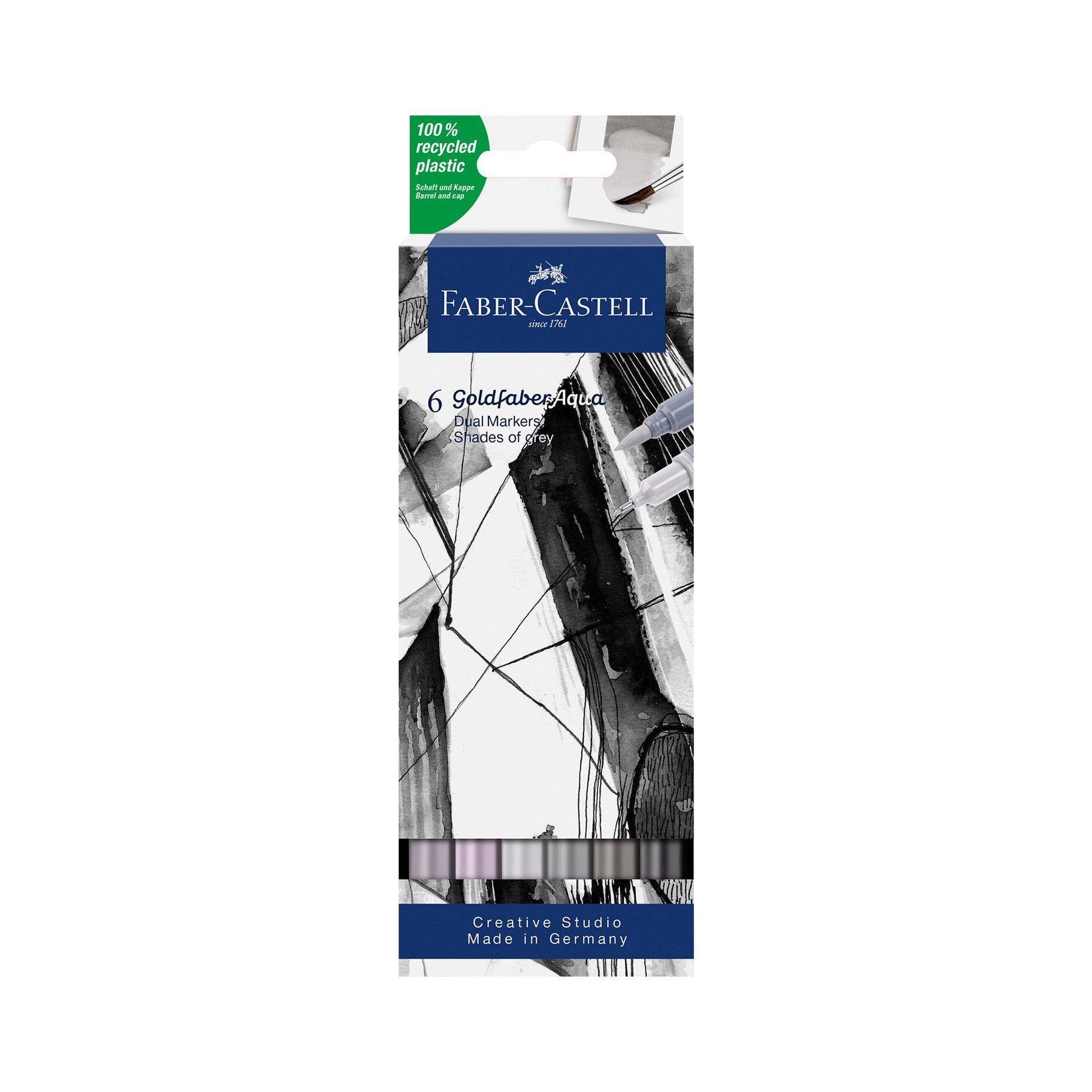 Faber-Castell Маркер Goldfaber Aqua Dual, сив, 6 броя