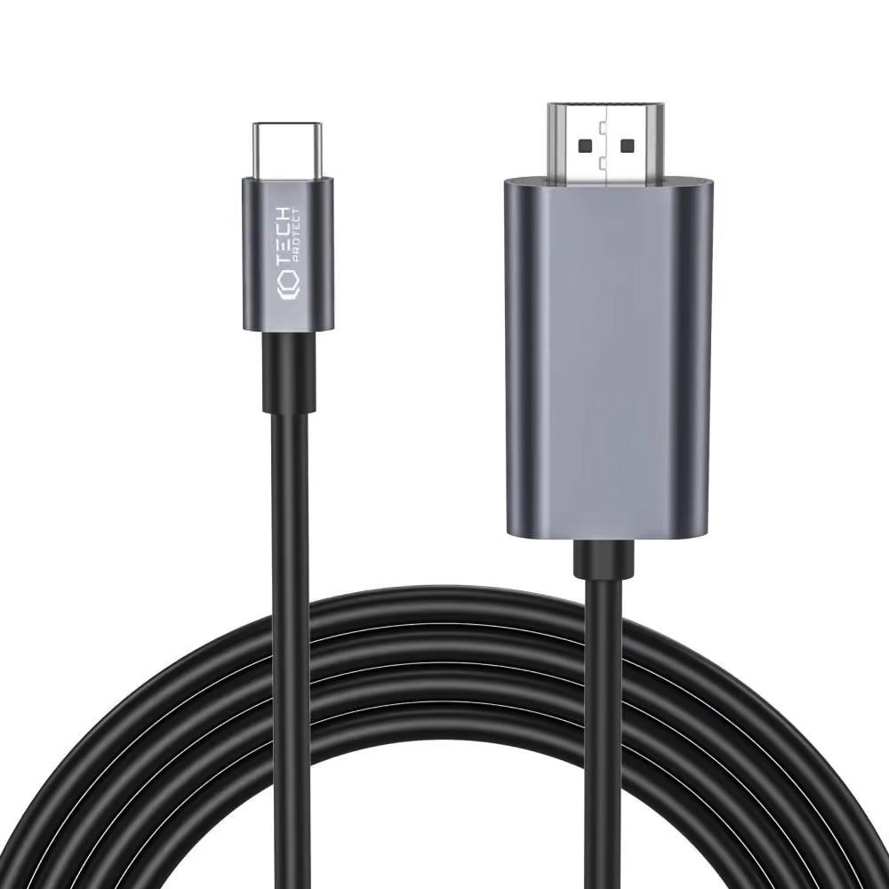Кабел с поддръжка на 4K за свързване от USB-C към HDMI - Tech-Protect Ultraboost USB-C to HDMI 60Hz Cable (black) (200 см) | JAR Computers Кабел с поддръжка на 4K за свързване от USB-C към HDMI - Tech-Protect Ultraboost USB-C to HDMI 60Hz Cable (black) (200 см)