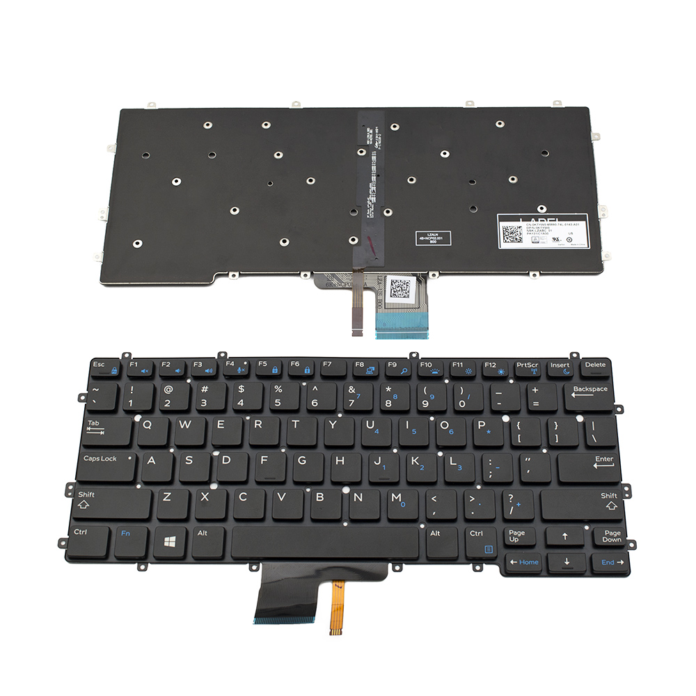 Клавиатура за лаптоп Dell Latitude 7370 E7370 Black Without Frame US With Backlit / Черна Без Рамка (Малък Ентър) с Подсветка | JAR Computers Клавиатура за лаптоп Dell Latitude 7370 E7370 Black Without Frame US With Backlit / Черна Без Рамка (Малък Ентър) с Подсветка