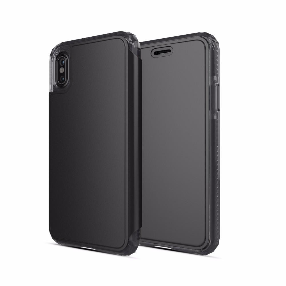 Кожен флип калъф с висока защита за iPhone XS, iPhone X - SoSkild Defend Wallet (тъмносин) | JAR Computers Кожен флип калъф с висока защита за iPhone XS, iPhone X - SoSkild Defend Wallet (тъмносин)