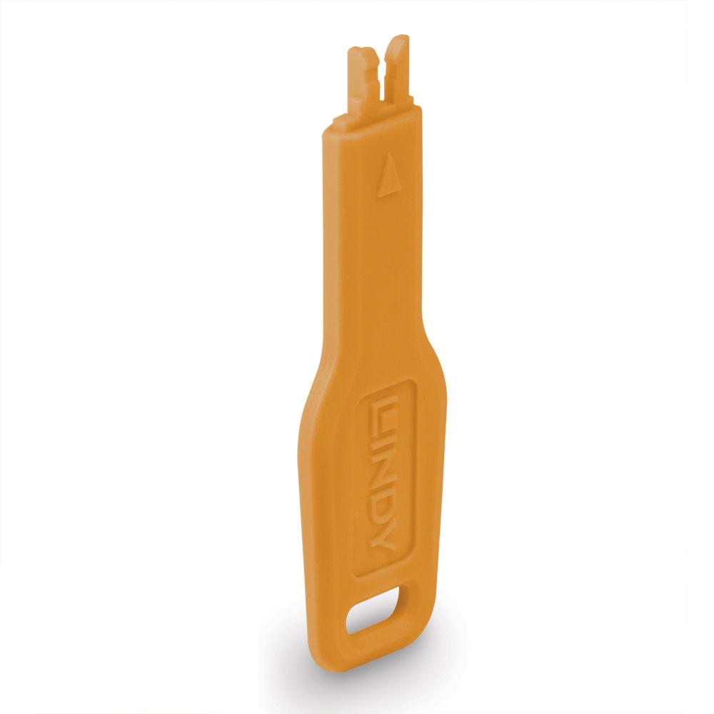 LINDY LNY-47896 :: RJ-45 порт блокер, само ключ, оранжев
