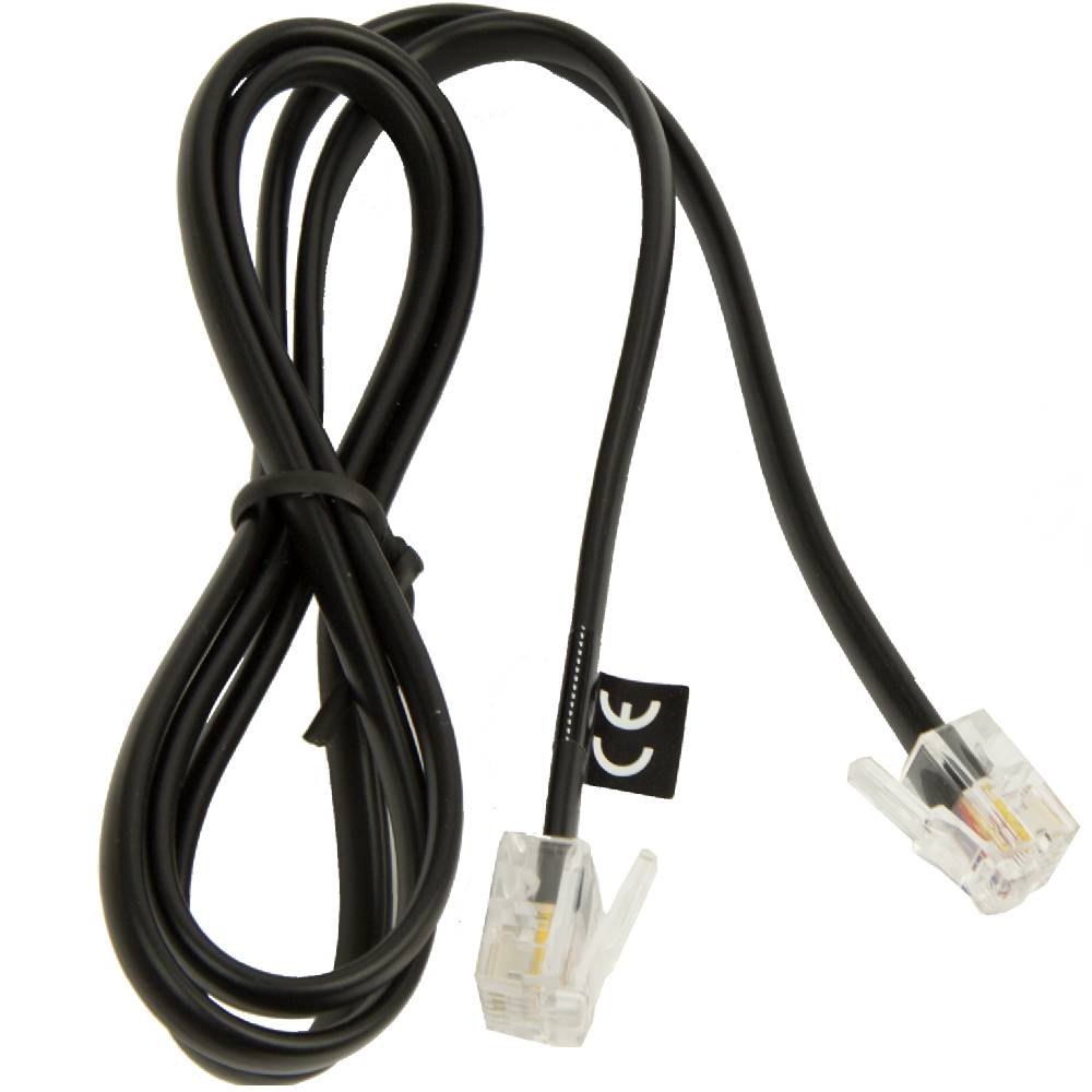 Jabra RJ9 (4P4C) към RJ6 (6P4C) преобразувателен кабел за телефонен пулт | JAR Computers Jabra RJ9 (4P4C) към RJ6 (6P4C) преобразувателен кабел за телефонен пулт