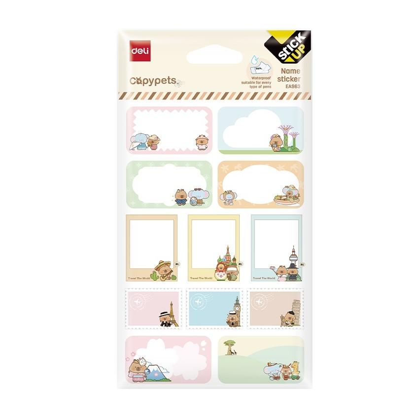 Стикери за име Deli StickUp Capypets EA963, винилови, 110x165мм, 2 л. | JAR Computers Стикери за име Deli StickUp Capypets EA963, винилови, 110x165мм, 2 л.