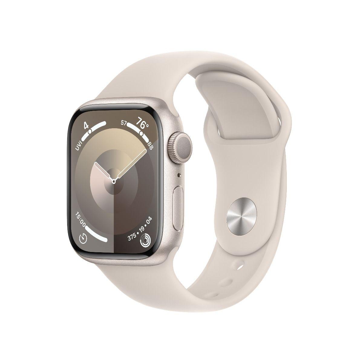 Умен часовник от Apple - Apple Watch Series 9 Cellular, 45mm Starlight Aluminium Case with Starlight Sport Band M/L | JAR Computers Умен часовник от Apple - Apple Watch Series 9 Cellular, 45mm Starlight Aluminium Case with Starlight Sport Band M/L