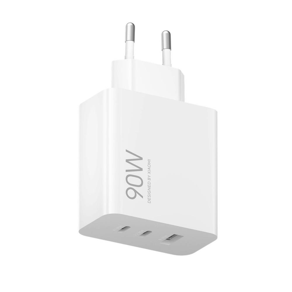 Захранване за ел. мрежа за мобилни устройства с USB-A и 2xUSB-C изходи с технология за бързо зареждане - Xiaomi HyperCharge Fast Wall Charger 90W (MDY-19-EK) (бял) | JAR Computers Захранване за ел. мрежа за мобилни устройства с USB-A и 2xUSB-C изходи с технология за бързо зареждане - Xiaomi HyperCharge Fast Wall Charger 90W (MDY-19-EK) (бял)