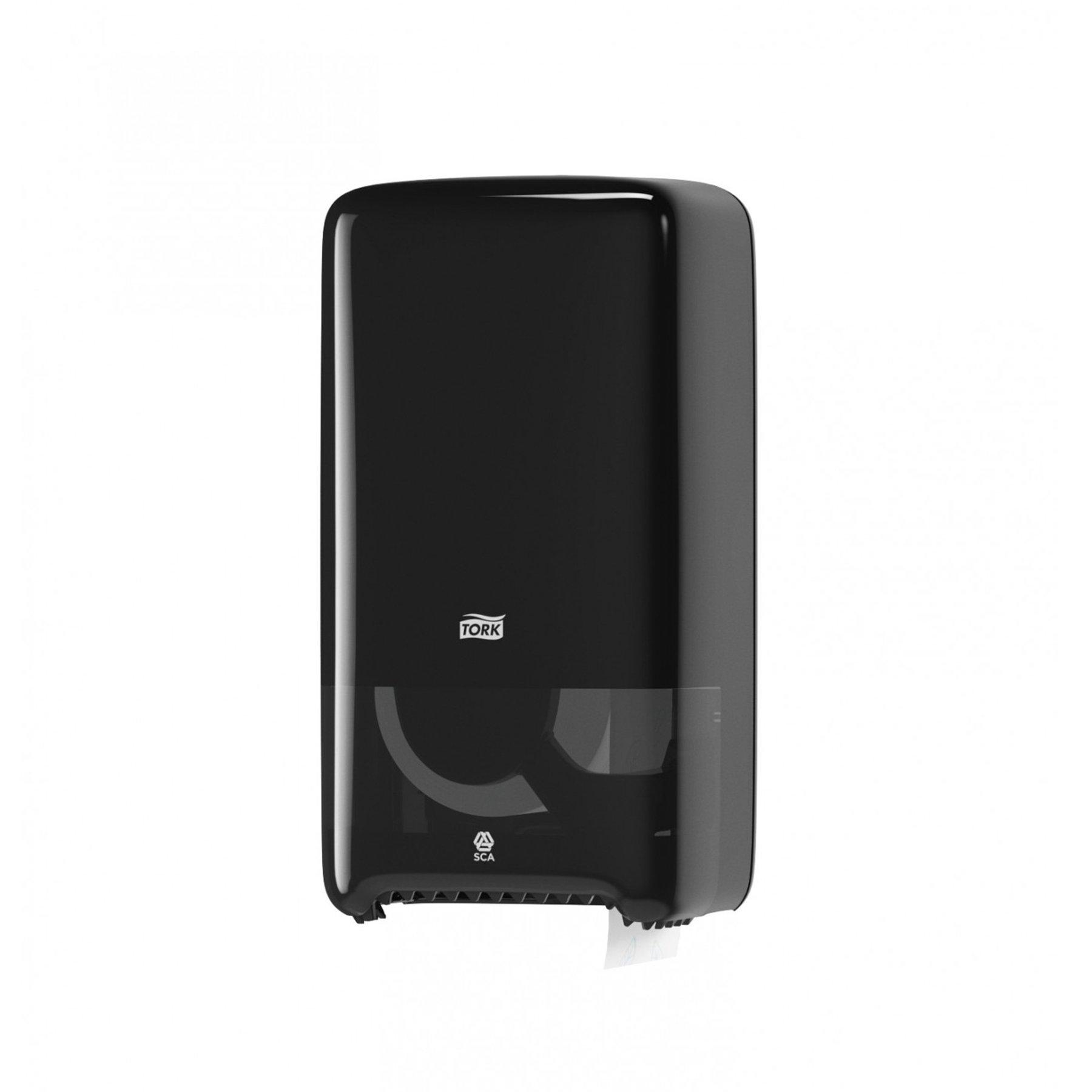 Диспенсър за тоалетна хартия Tork Twin T6, за 2 ролки, черен | JAR Computers Диспенсър за тоалетна хартия Tork Twin T6, за 2 ролки, черен