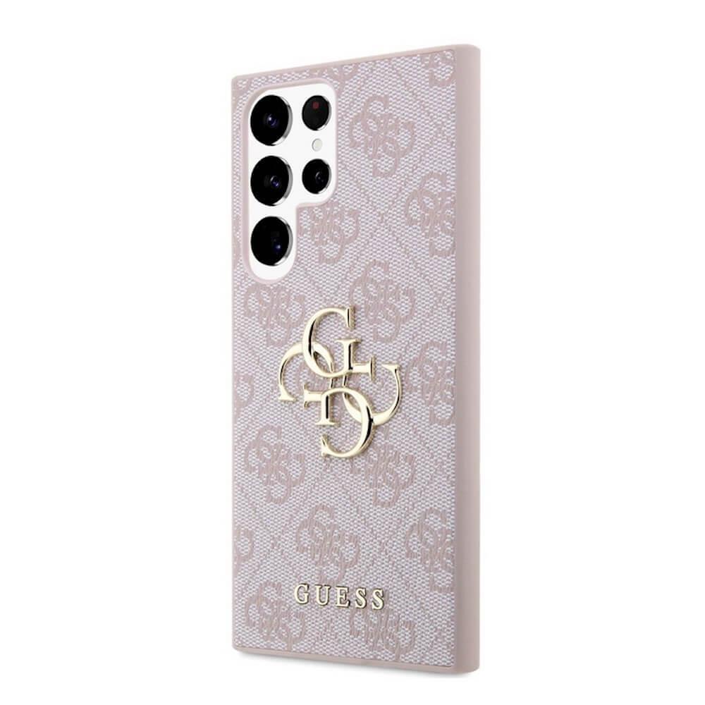Дизайнерски кожен кейс за Samsung Galaxy S23 Ultra - Guess Saffiano 4G Metal Logo Leather Hard Case (розов) | JAR Computers Дизайнерски кожен кейс за Samsung Galaxy S23 Ultra - Guess Saffiano 4G Metal Logo Leather Hard Case (розов)