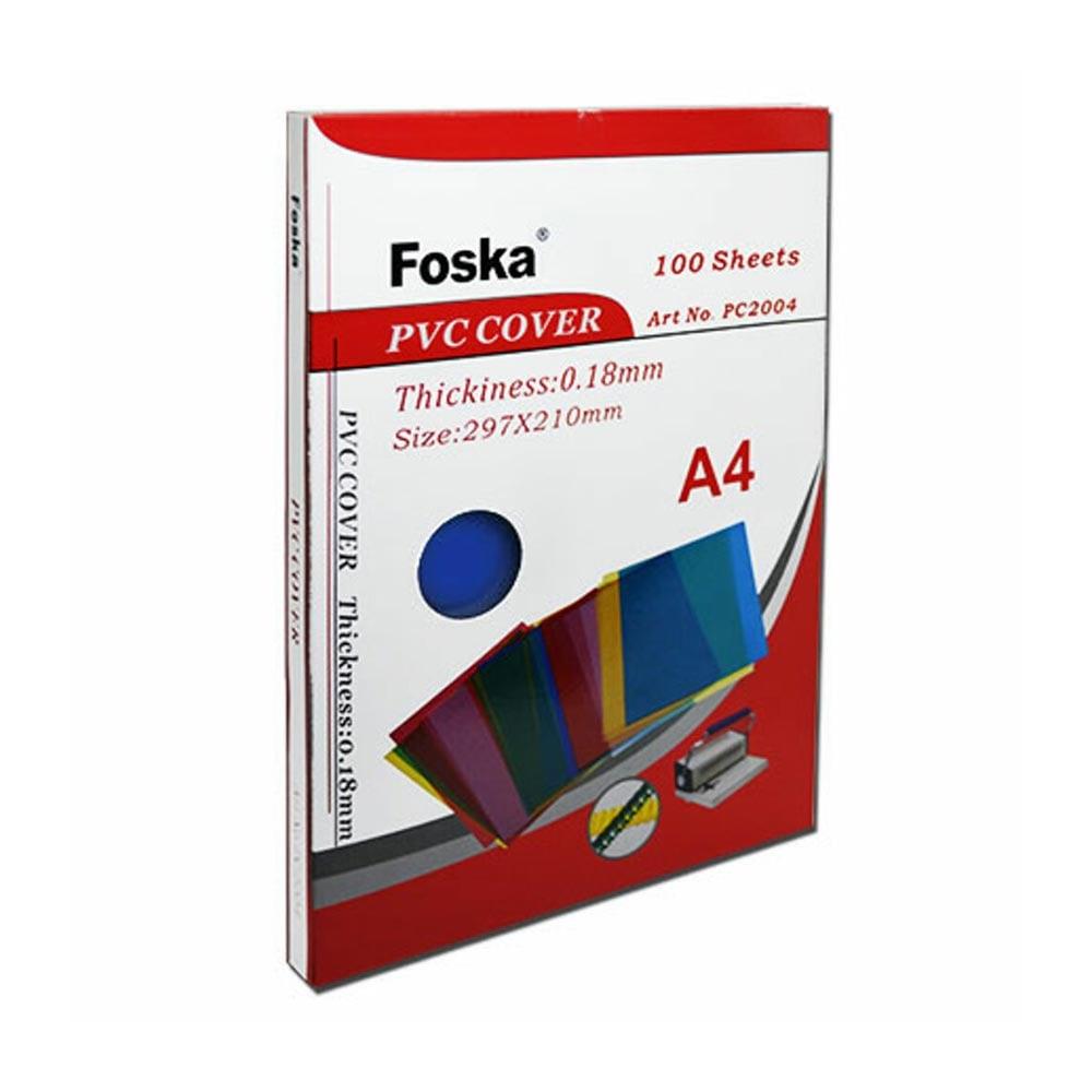 Foska Корици за подвързване, PVC, A4, 150 микрона, прозрачни, 100 броя