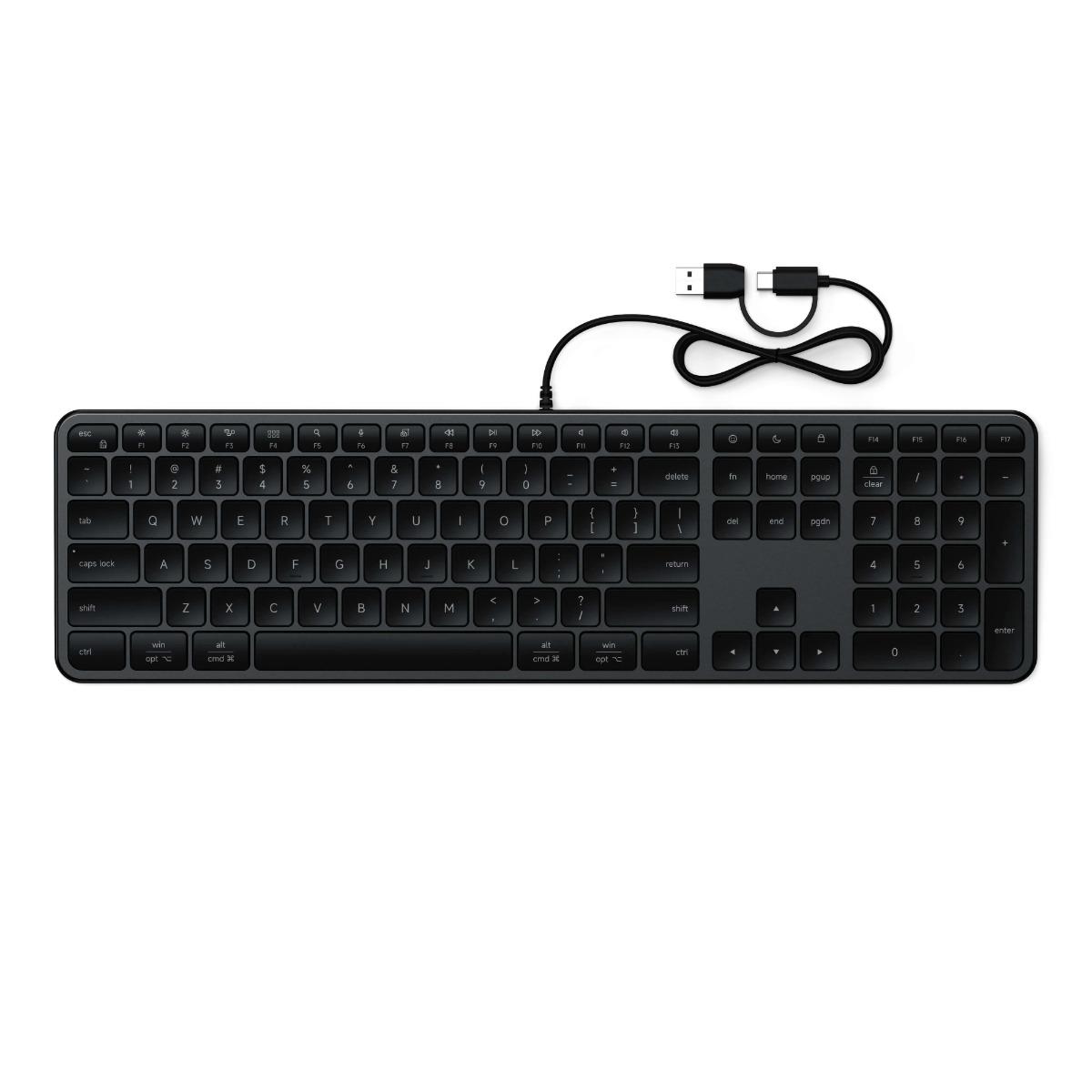 Качествена жична (USB-C) клавиатура за Mac, PC и други мобилни устройства - Satechi Slim LX3 Wired Keyboard (черен) | JAR Computers Качествена жична (USB-C) клавиатура за Mac, PC и други мобилни устройства - Satechi Slim LX3 Wired Keyboard (черен)