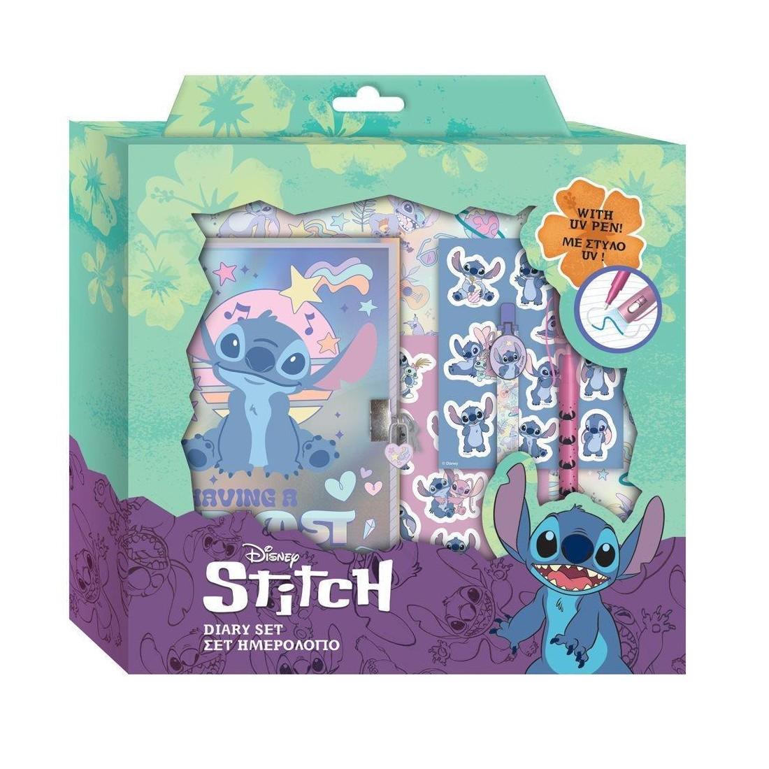 Комплект таен дневник с катинар Diakakis STITCH със стикери, две магически химикалки | JAR Computers Комплект таен дневник с катинар Diakakis STITCH със стикери, две магически химикалки