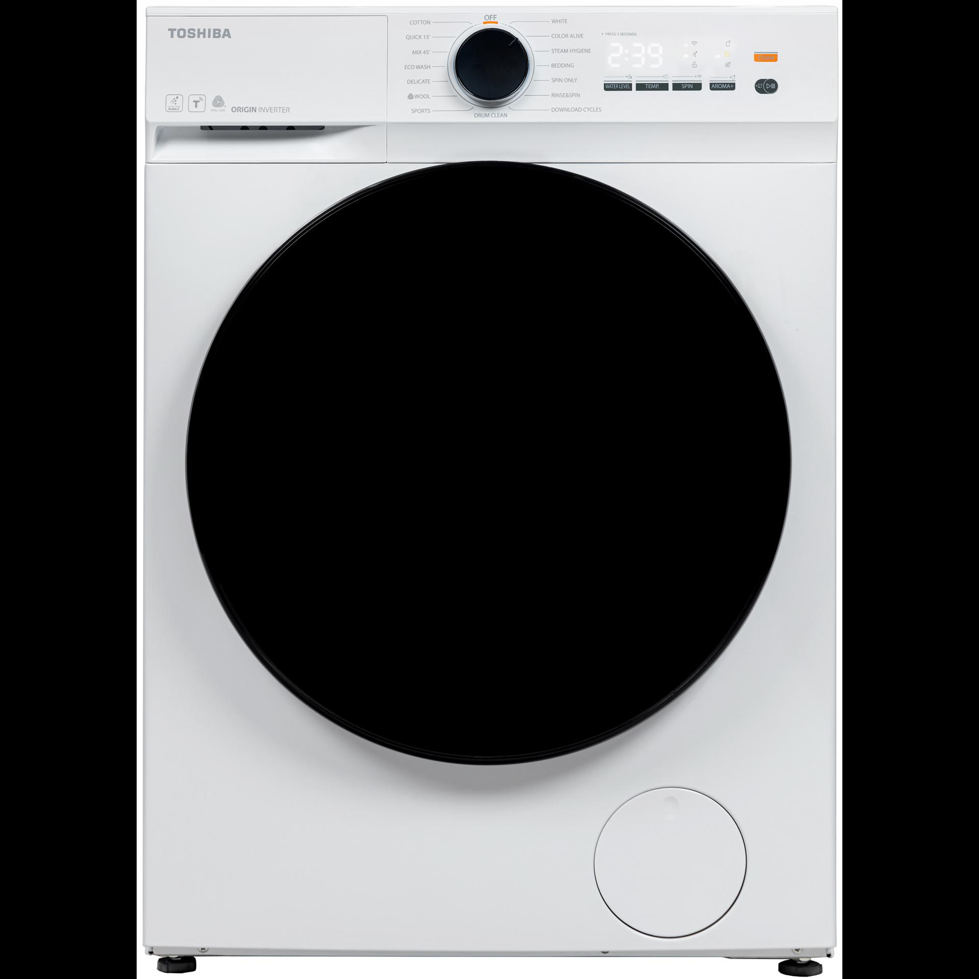 Пералня Toshiba TW-T21BU80UWBK(WW) , 1200 об./мин., 7.00 kg, A , Бял