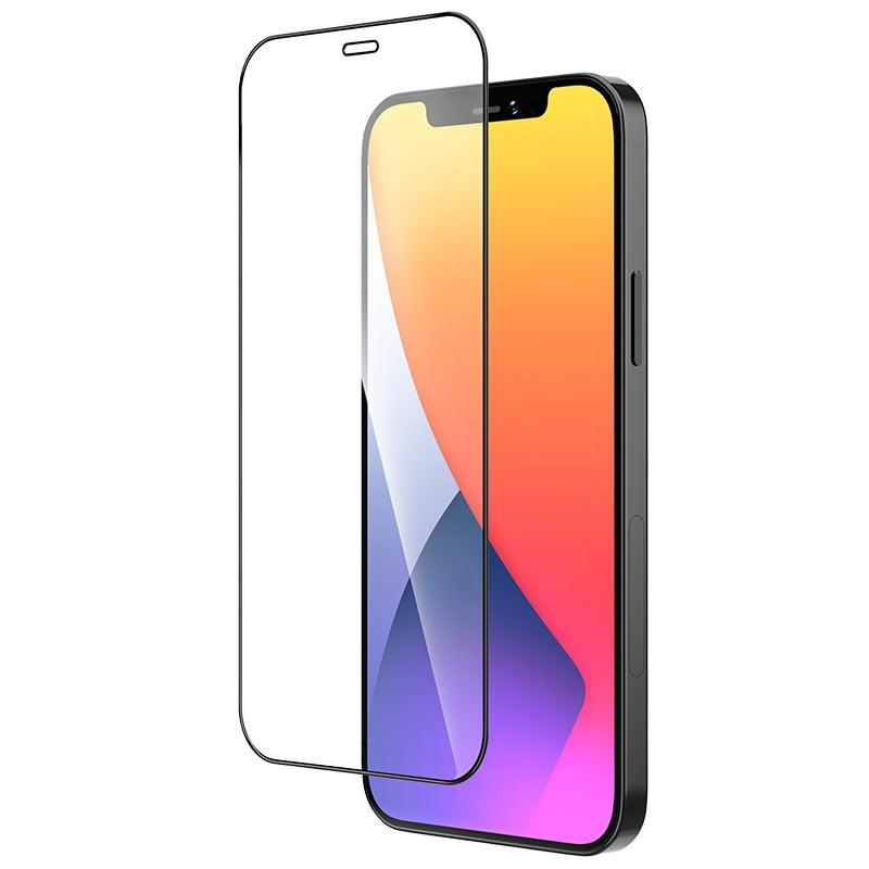 Стъклено защитно покритие за целия дисплей на iPhone 12 mini - Hoco Shatterproof Ultra-Fine Edge Fullscreen HD Tempered Film (прозрачен-черен) | JAR Computers Стъклено защитно покритие за целия дисплей на iPhone 12 mini - Hoco Shatterproof Ultra-Fine Edge Fullscreen HD Tempered Film (прозрачен-черен)