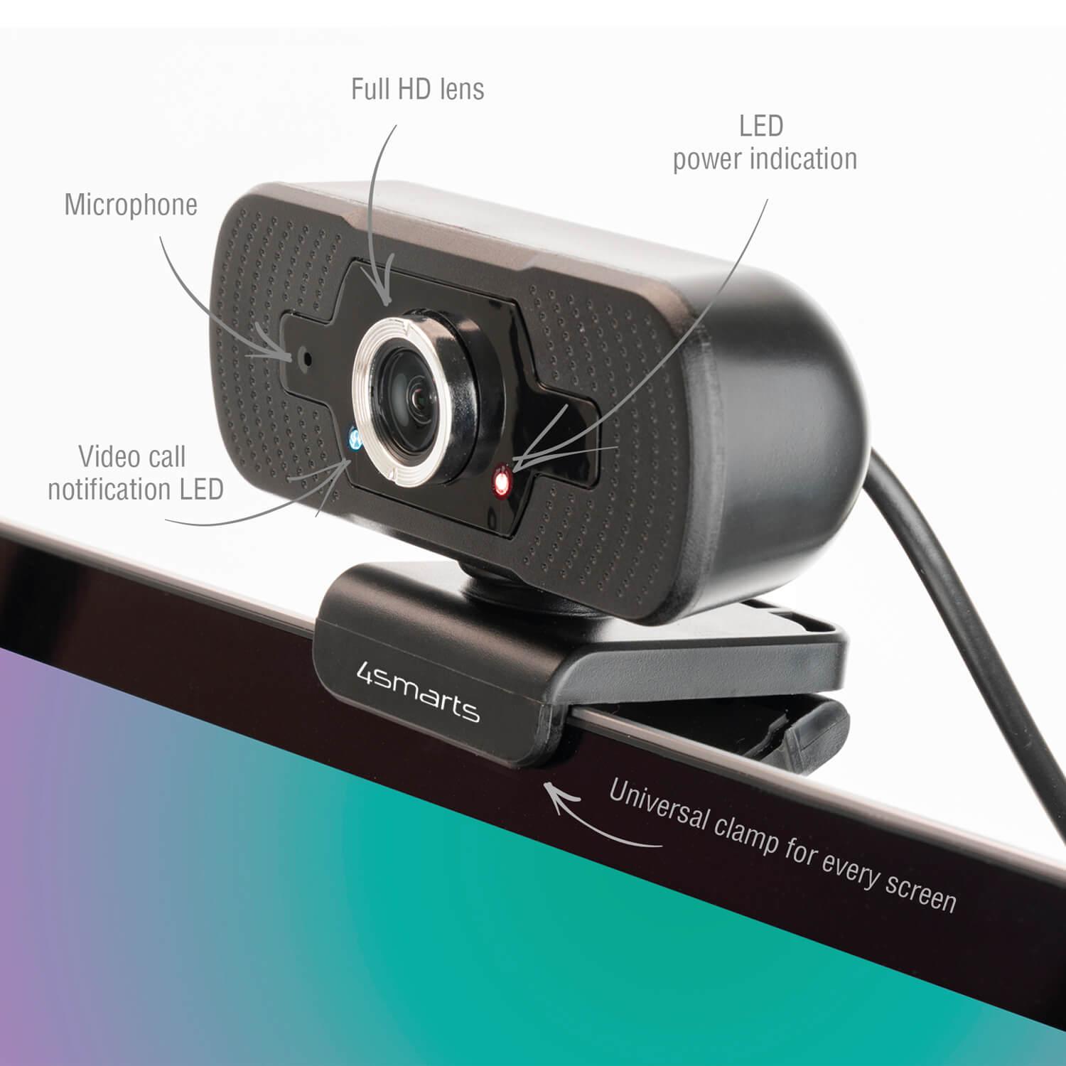 Уеб видеокамера 1080p Full HD с микрофон - 4smarts Webcam C1 Full HD with Microphone (черен) | JAR Computers Уеб видеокамера 1080p Full HD с микрофон - 4smarts Webcam C1 Full HD with Microphone (черен)